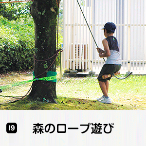 森のロープ遊び